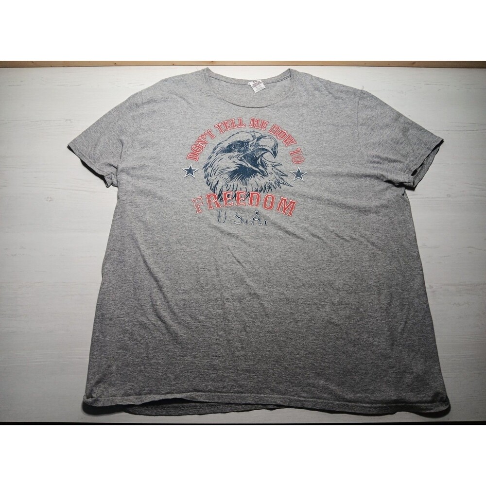 Don't Tell Me How To Freedom Eagle Gray Patriotic Shirt Mens Sz 3XL America USA
